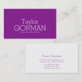 Eenvoudige tekst professionele paarse visitekaartj visitekaartje (Voorkant / Achterkant)