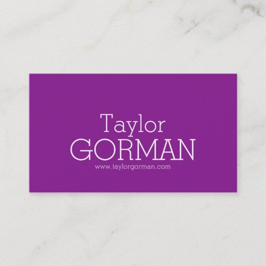 Eenvoudige tekst professionele paarse visitekaartj visitekaartje (Voorkant)