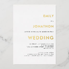 Eenvoudige tekst QR Code Weddenschap White Gold Re Folie Uitnodiging