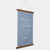 Eenvoudige tekst Stusty Blue Welcome Weddenschap Hangend Wandkleed (Gebogen)