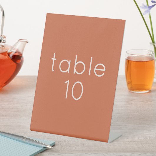 Eenvoudige Tekst Terracotta Aangepaste Trouwtafel Reclamebord Met Voetstuk (Insitu)