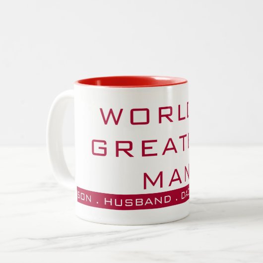 Eenvoudige Tekst Typografie Tweekleurige Koffiemok (Voorkant links)