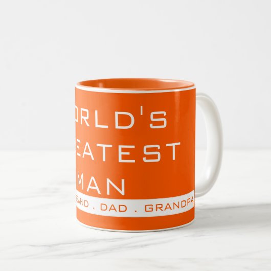 Eenvoudige Tekst Typografie Tweekleurige Koffiemok (Voorkant rechts)