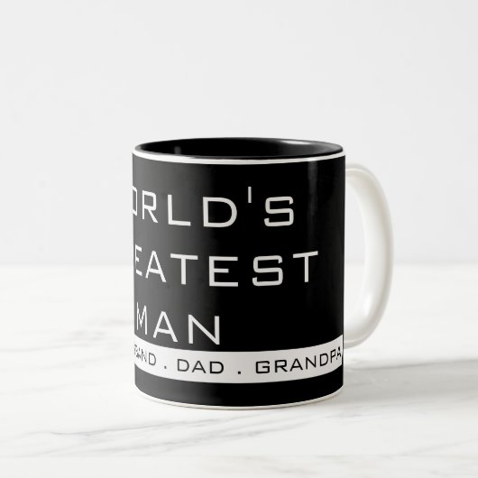 Eenvoudige Tekst Typografie Tweekleurige Koffiemok (Voorkant rechts)