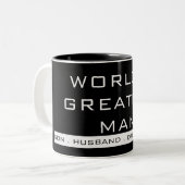 Eenvoudige Tekst Typografie Tweekleurige Koffiemok (Voorkant links)