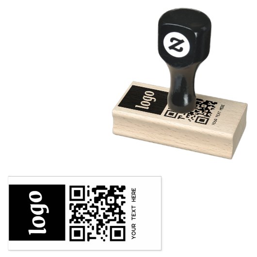 Eenvoudige tekst van de QR-code Rubberstempel (Gestempeld)