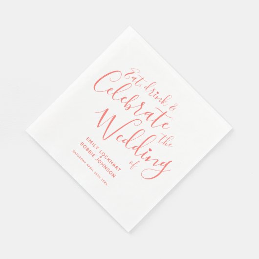 Eenvoudige tekst van het koraalmanuscript op witte servet (Hoek)