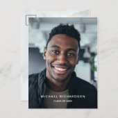 Eenvoudige tekst | Verticale tweefasefotograaf Uitnodiging Briefkaart (Voorkant / Achterkant)