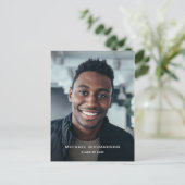 Eenvoudige tekst | Verticale tweefasefotograaf Uitnodiging Briefkaart (Staand voorkant)