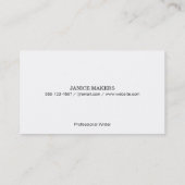 Eenvoudige tekst visitekaartje (Achterkant)