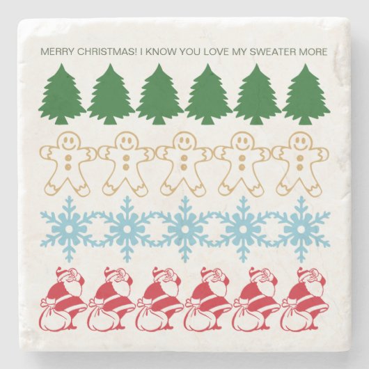 Eenvoudige tekst voor kerstfeesttribune stenen onderzetter (Voorkant)