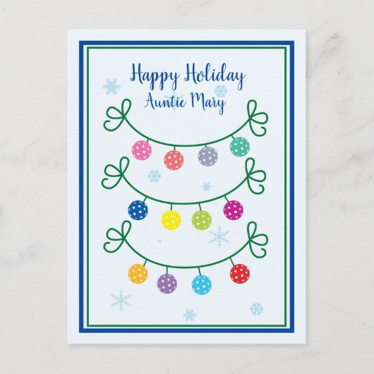 Eenvoudige tekst voor Kerstmis met Pickleball op m Briefkaart (Voorkant)