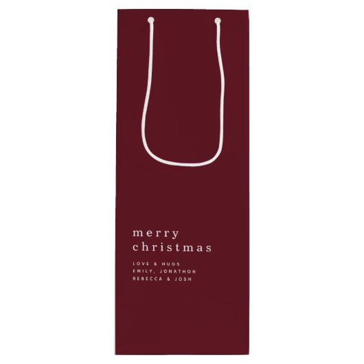 Eenvoudige tekst Vrolijk kerstfeest naam Bourgondi Wijn Cadeautas (Voorkant)