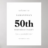 Eenvoudige tekst Welkom bij 50th Birthday Party Poster (Voorkant)