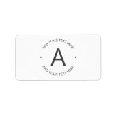 Eenvoudige  tekst | Wit en grijs Etiket (Voorkant)