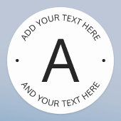 Eenvoudige tekst | Wit en zwart Ronde Sticker