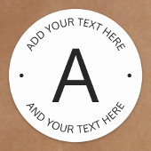 Eenvoudige tekst | Wit en zwart Ronde Sticker