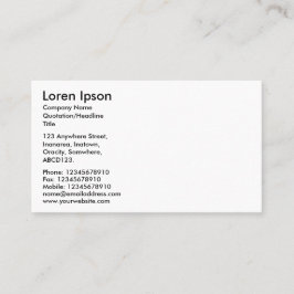 Eenvoudige tekst - wit visitekaartje