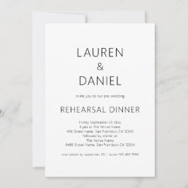 Eenvoudige tekst Zwart Wit Huwelijk repetitie dine Kaart