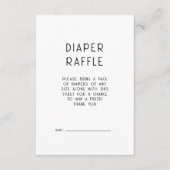 Eenvoudige Tekst Zwart Wit Luier Raffle Baby showe Kaart (Voorkant)
