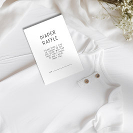 Eenvoudige Tekst Zwart Wit Luier Raffle Baby showe Kaart