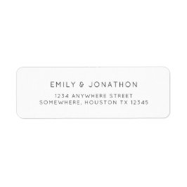 Eenvoudige tekst Zwart wit Terug Naam Adres Etiket