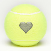 Eenvoudige tekstnaam en datum en grijs hart tennisballen (Achterkant)