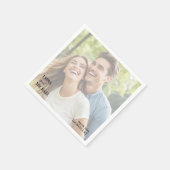 Eenvoudige tekstoverlay fotobruiloft servet (Hoek)