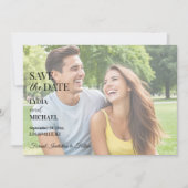 Eenvoudige tekstoverlayfoto save the date (Voorkant)