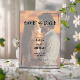 Eenvoudige tekstoverlayfoto save the date