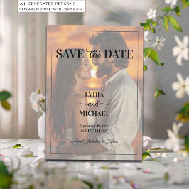 Eenvoudige tekstoverlayfoto save the date
