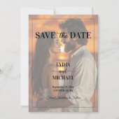 Eenvoudige tekstoverlayfoto save the date (Voorkant)