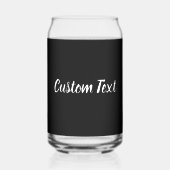 Eenvoudige tekstsjabloon in zwart en wit script blikvorm glas (Achterkant)