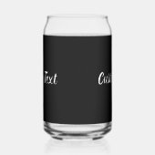 Eenvoudige tekstsjabloon in zwart en wit script blikvorm glas (Rechts)