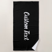 Eenvoudige tekstsjabloon in zwart-wit schrift strandlaken (Voorkant)