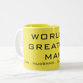 Eenvoudige teksttypografie tweekleurige koffiemok