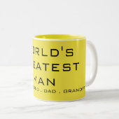 Eenvoudige teksttypografie tweekleurige koffiemok (Voorkant rechts)