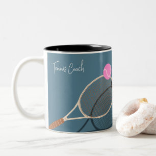 Eenvoudige Tennis Moderne Pastel Tweekleurige Koffiemok