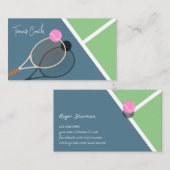 Eenvoudige Tennis Moderne Pastel Visitekaartje (Voorkant / Achterkant)