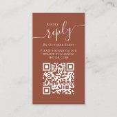 Eenvoudige terminracotta Calligraphy Script Reply  Informatiekaartje (Voorkant)