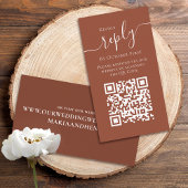 Eenvoudige terminracotta Calligraphy Script Reply  Informatiekaartje