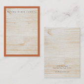 Eenvoudige Terra Cotta Brown Wood Earring Display  Visitekaartje (Voorkant / Achterkant)