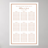 Eenvoudige Terra Cotta en White Wedding Seating Ch Poster (Voorkant)