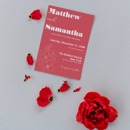 Eenvoudige terracota-kalligrafie kaart