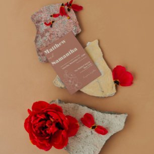 Eenvoudige terracota verbrand Oranje kalligrafie Kaart