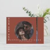 eenvoudige terracotta afbeelding Flat Save The Dat Date (Staand voorkant)