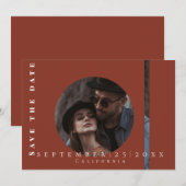 eenvoudige terracotta afbeelding Flat Save The Dat Date (Voorkant / Achterkant)