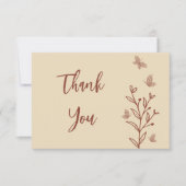 Eenvoudige terracotta bloemenbruiloft bedankkaart (Voorkant)