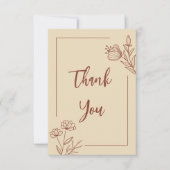 Eenvoudige terracotta bloemenbruiloft bedankkaart (Voorkant)