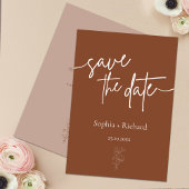 Eenvoudige Terracotta Boho Botanicals Opslaan en D Save The Date